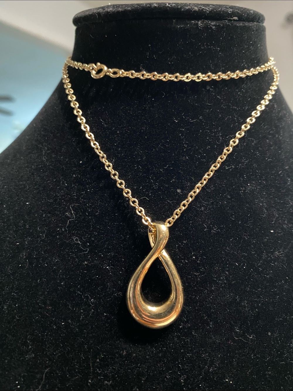Lia Sophia Gold Teardrop Loop Pendant Necklace